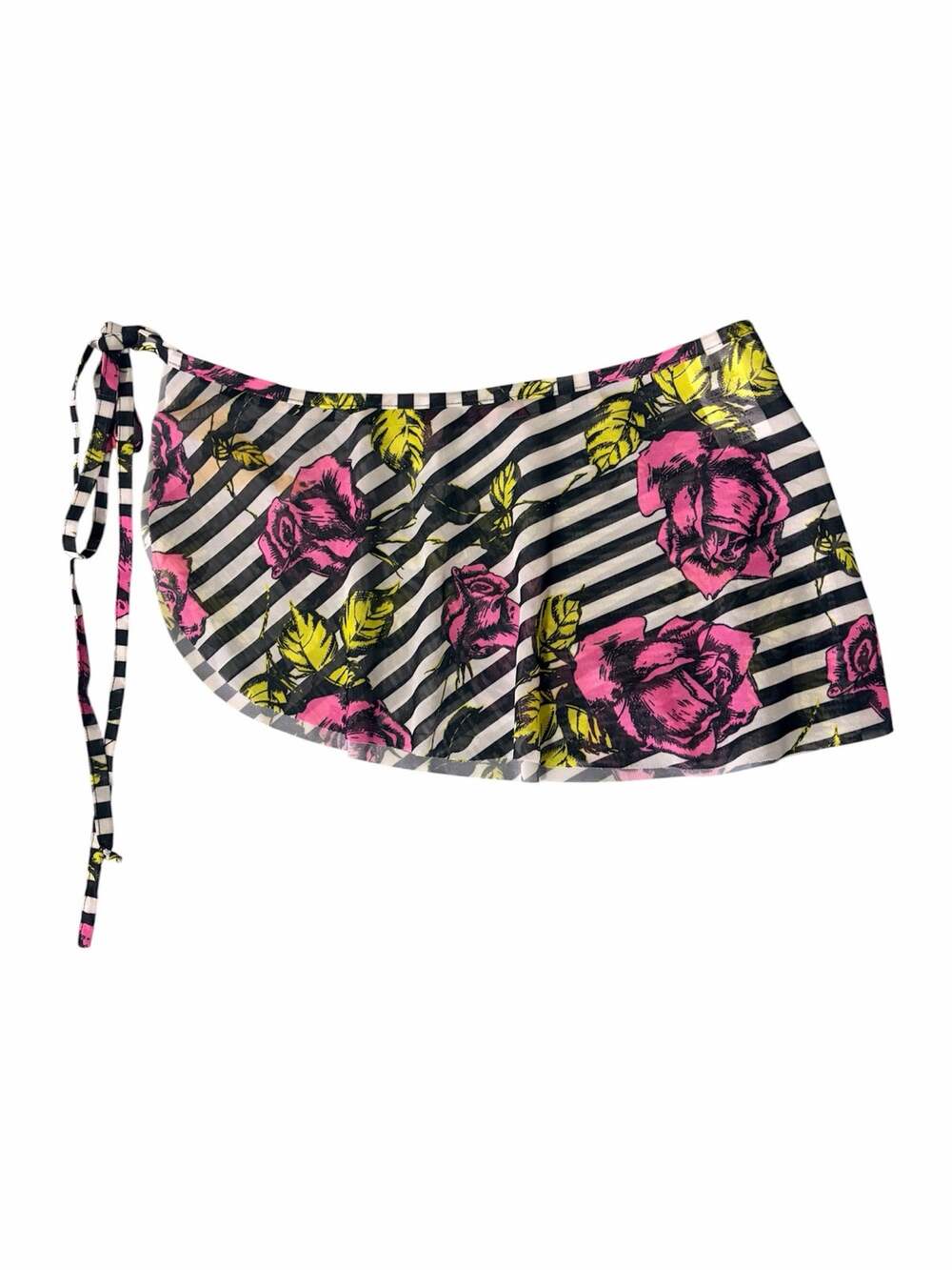 Rare Vintage 90s Betsey Johnson for Capezio Mesh Floral Wrap Skirt
